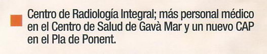 Proposta del PPC de Gavà de més personal al centre de Salut de Gavà Mar (Eleccions municipals de 2007)